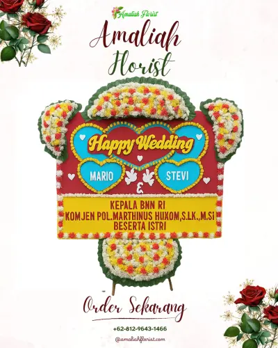 Karangan Papan Bunga Pernikahan di Ngampilan